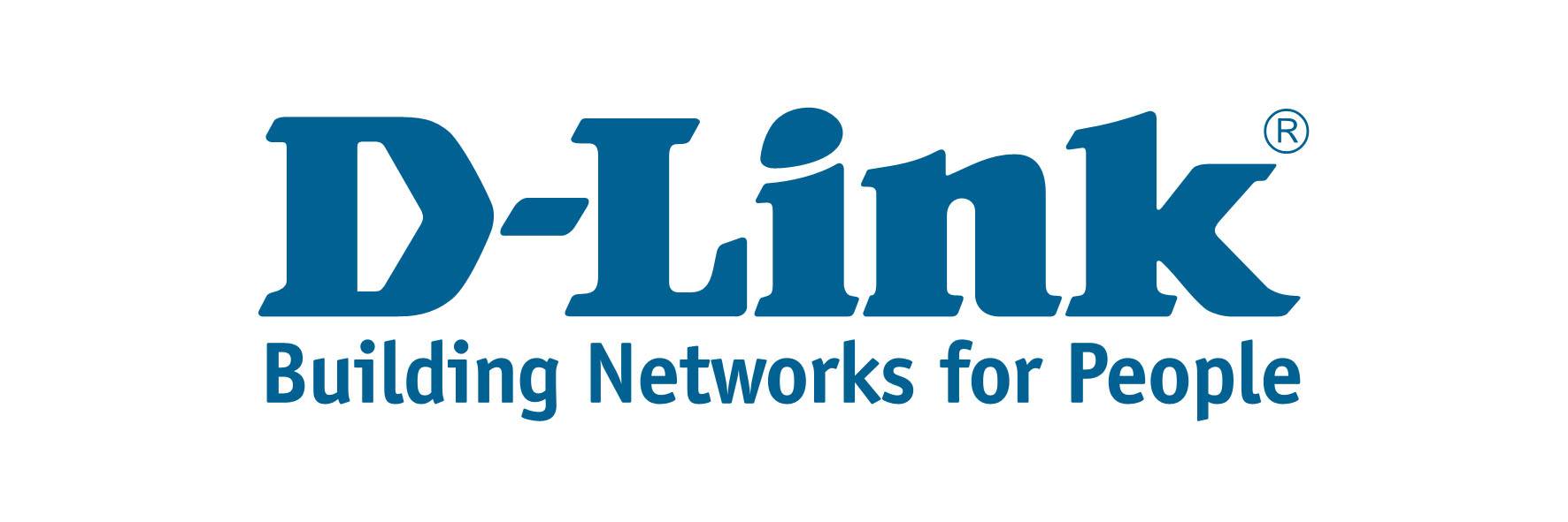 D-Link-Logo mit dem Slogan „Building Networks for People