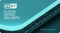 ESET Cloud Office Security Logo auf einem blaugrünen Banner mit dem Slogan „Progress. Protected." in der unteren rechten Ecke.