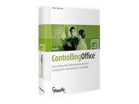 Produktbox für 'Controlling Office'-Software, die ein grün-weißes Paket mit zwei Büroangestellten auf der Vorderseite zeigt.