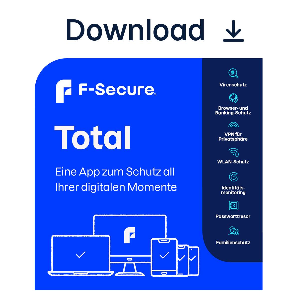F-Secure Total - Abonnement-Lizenz (1 Jahr) - bis zu 5 Geräte