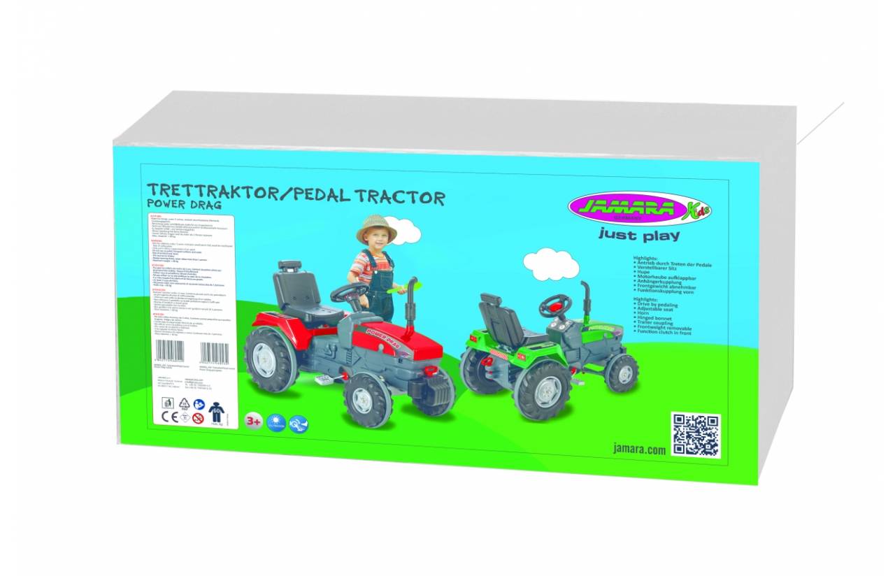 Jamara Pedal Tractor Power Drag, 3 Jahr(e), 4 Rad/Räder, Schwarz, Rot