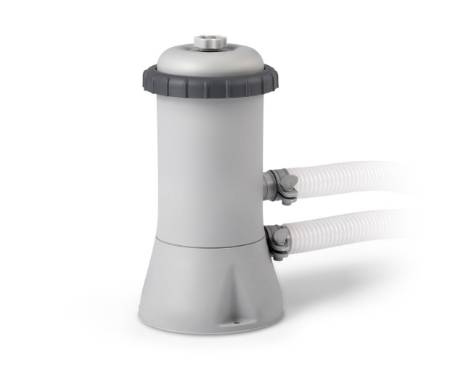 Intex 26788GN, Gerahmter Pool, Erwachsener & Kind, Leiter, Wetterfest, Blau, Grau