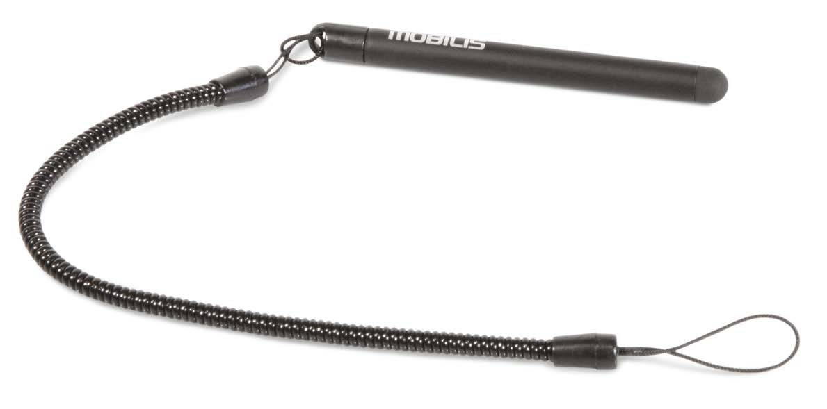 Mobilis Retractable Capacitive Stylus + Spiral Cord - Stylus für Handy, Tablet - Schwarz (Packung mit 10)
