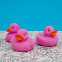 Thumbs Up 1001800, Badeente aus Gummi, Junge/Mädchen, Lichteffekte, Pink