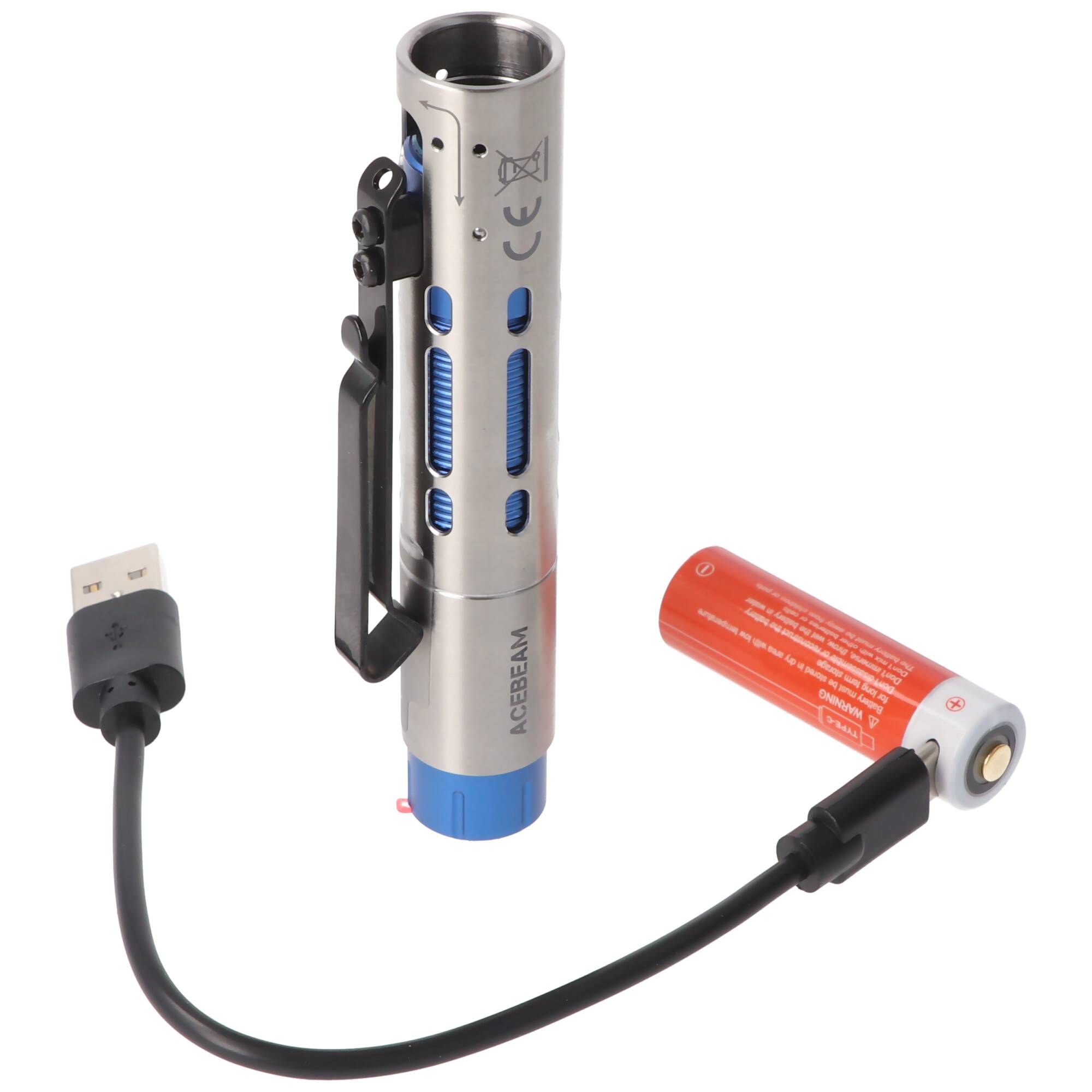 AceBeam Rider RX EDC mit 650 Lumen, kompakte LED-Taschenlampe, einhändige Bedienung, in fünf Farben erhältlich, inklusiv