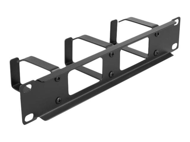 Delock - Kabelmanagement - mit 2 Öffnungen und 3 Bügel - Schwarz - 1U - 25.4 cm (10")