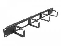 Delock - Kabelführungsplatte für Schaltschrank - Schwarz - 1U - 48.3 cm (19")