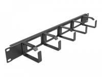 Delock - Kabelführungsplatte für Schaltschrank - Schwarz - 1U - 48.3 cm (19")