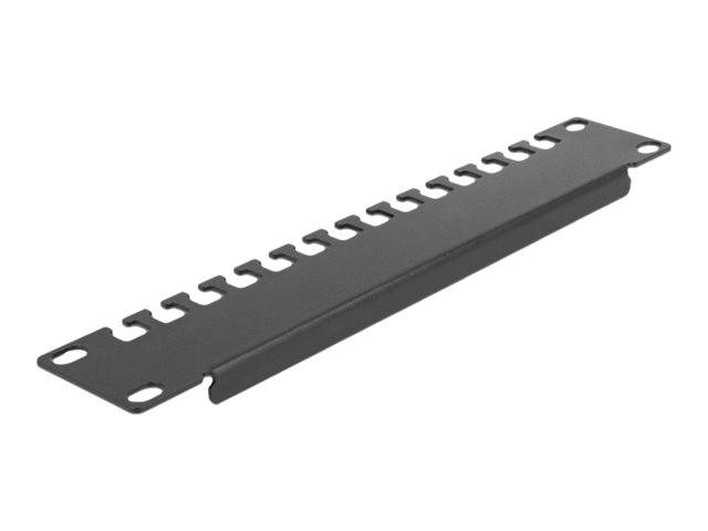 Delock - Kabelmanagementschiene - Rack montierbar - Schwarz - 1U - 25.4 cm (10")