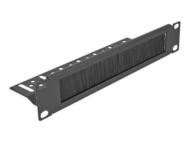 Delock Kabelabdeckung mit Bürsten - Rack montierbar - Schwarz - 1U - 25.4 cm (10