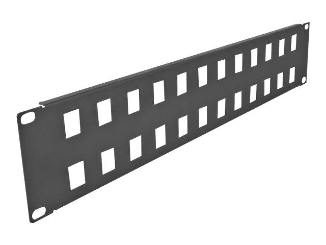 Delock - Patchpanel (Blindblech) - snap-in mounting - Rack montierbar - Schwarz - 2U - 48.3 cm (19")