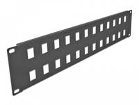 Delock - Patchpanel (Blindblech) - snap-in mounting - Rack montierbar - Schwarz - 2U - 48.3 cm (19")