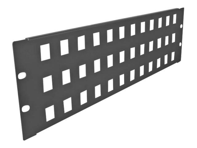 Delock - Patchpanel (Blindblech) - snap-in mounting - Rack montierbar - Schwarz - 3U - 48.3 cm (19")