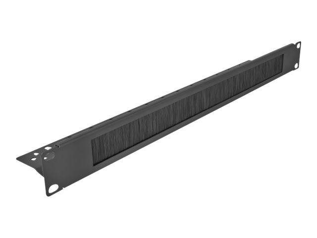 Delock Kabelabdeckung mit Bürsten - Rack montierbar - Schwarz - 1U - 48.3 cm (19