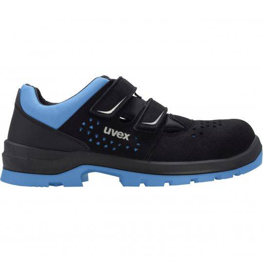 Uvex 95538, Männlich, Erwachsener, Sicherheitssandalen, Schwarz, Blau, ESD, S1, SRC, Klettverschluss