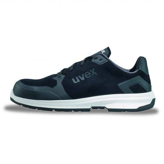 Uvex 65962, Unisex, Erwachsener, Sicherheits-Sneakers, Schwarz, Weiß, ESD, S3, SRC, Schnürverschluss