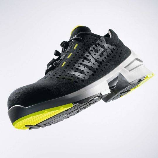 Uvex 85438, Unisex, Erwachsener, Sicherheitsschuhe, Schwarz, Limette, ESD, S1, SRC, Speed-Schnürsenkel