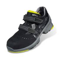 Uvex 85428, Unisex, Erwachsener, Sicherheitssandalen, Schwarz, Limette, ESD, S1, SRC, Klettverschluss