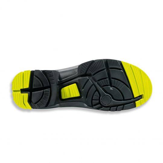 Uvex 85428, Unisex, Erwachsener, Sicherheitssandalen, Schwarz, Limette, ESD, S1, SRC, Klettverschluss
