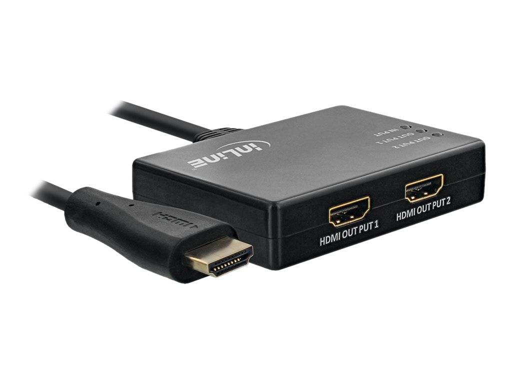 INLINE - HDMI Splitter/Verteiler - 2-fach - 4K/60Hz - mit integriertem Kabel