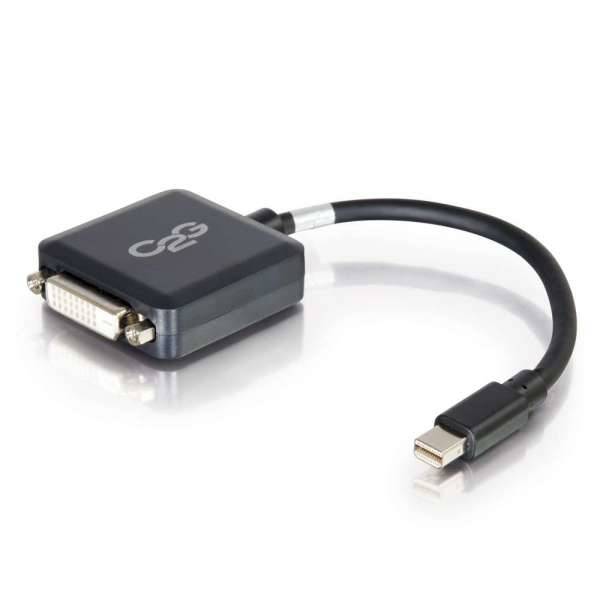 C2G 20cm Mini DisplayPort to DVI Adapter - Thunderbolt to Single Link DVI-D Converter M/F - Black - DisplayPort-Kabel - Mini DisplayPort (M)