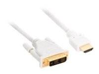 INLINE - HDMI-DVI Kabel - weiß / gold - HDMI Stecker auf DVI 18+1 Stecker - 5m