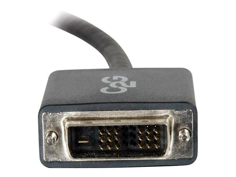 Nahaufnahme eines DVI-Videokabelsteckers mit einem Metallstecker und schwarzem Kabel, vor einem schlichten weißen Hintergrund dargestellt.
