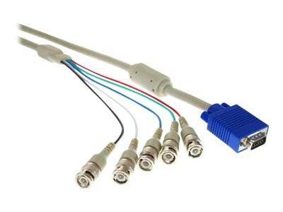 INLINE - VGA BNC Kabel - 5x BNC Stecker an 15pol HD Stecker - 5m