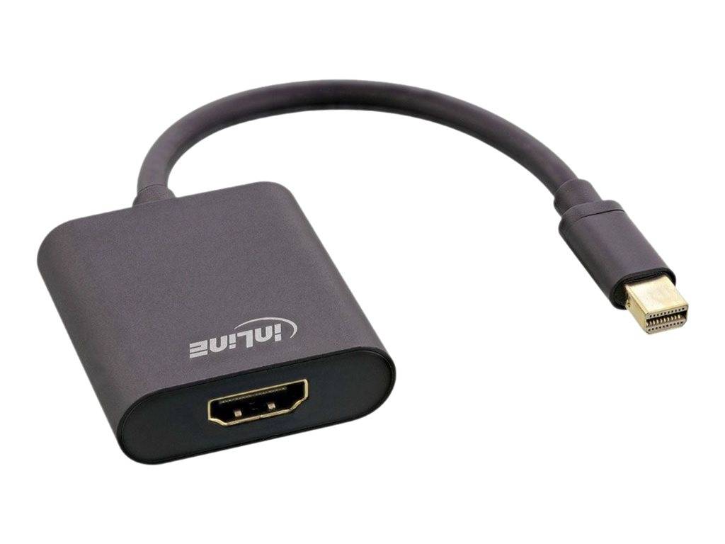 INLINE - Mini DisplayPort HDMI Adapterkabel Aluminium mit Audio - 4K/60Hz - schwarz