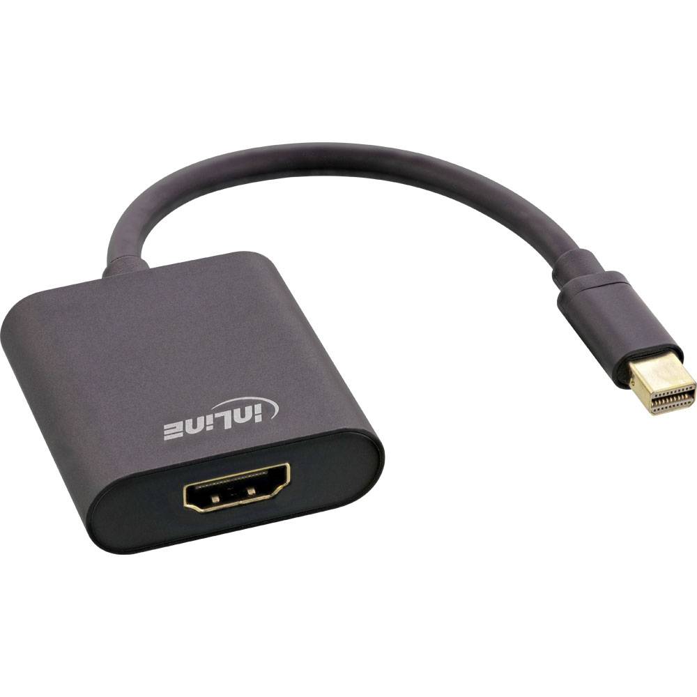 INLINE - Mini DisplayPort HDMI Adapterkabel Aluminium mit Audio - 4K/60Hz - schwarz