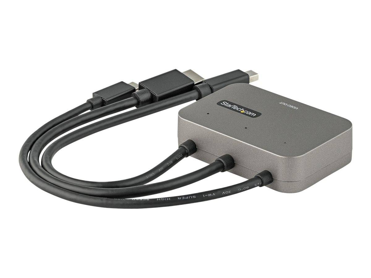 Kompakter SilverStone-Extern-Adapter mit mehreren angeschlossenen Kabeln und Steckern auf weißem Hintergrund.