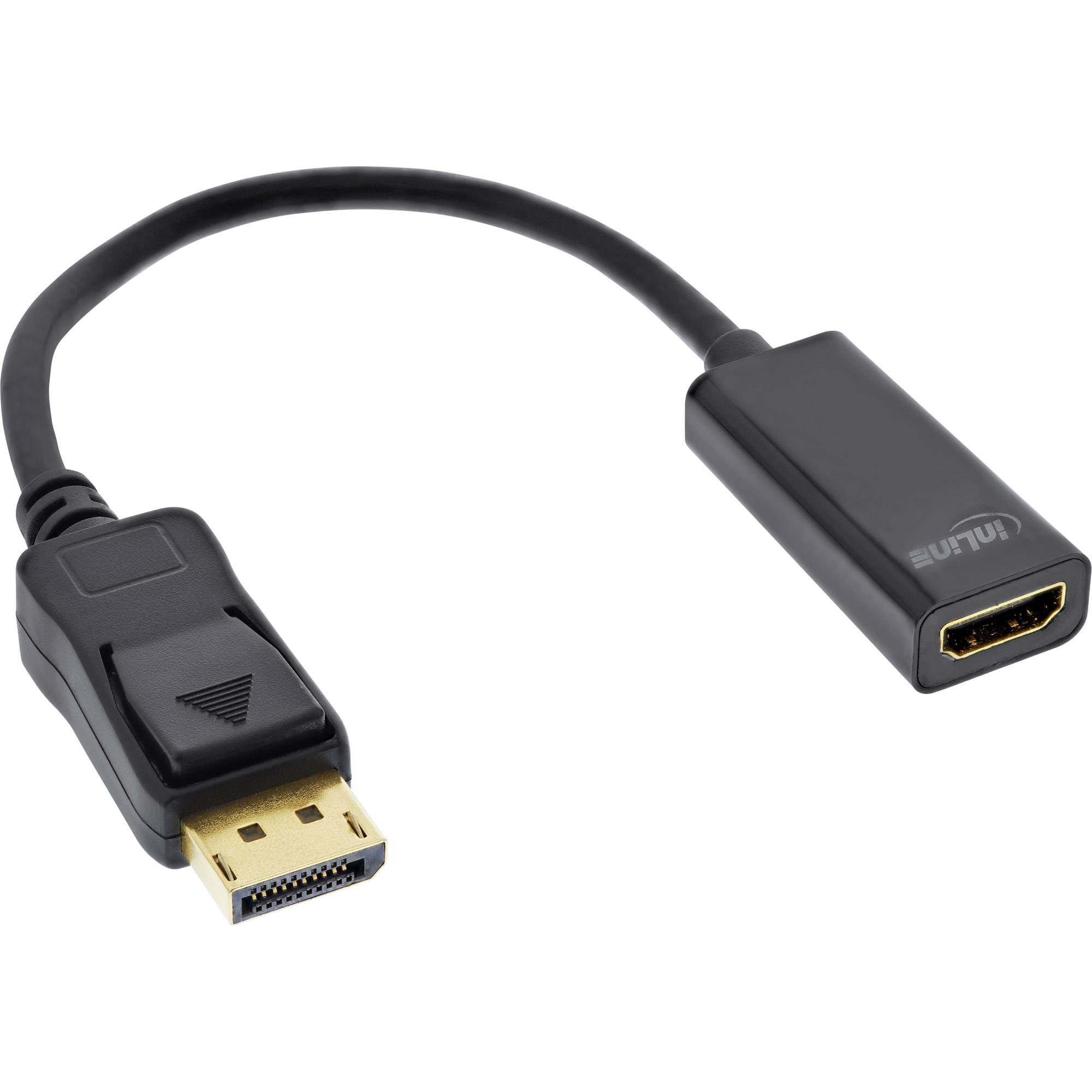 INLINE - DisplayPort zu HDMI Stecker / Buchse Adapterkabel mit Audio - 4K