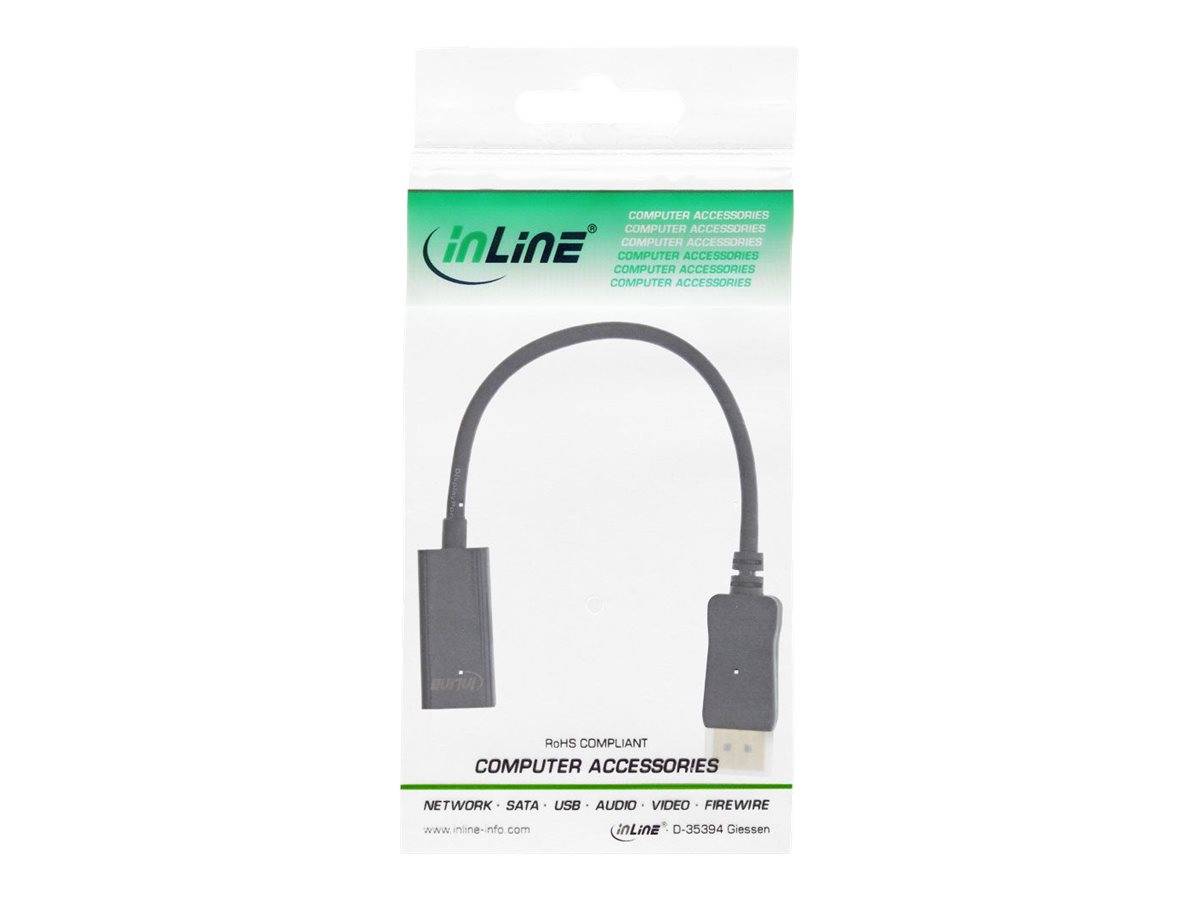 INLINE - DisplayPort zu HDMI Stecker / Buchse Adapterkabel mit Audio - 4K