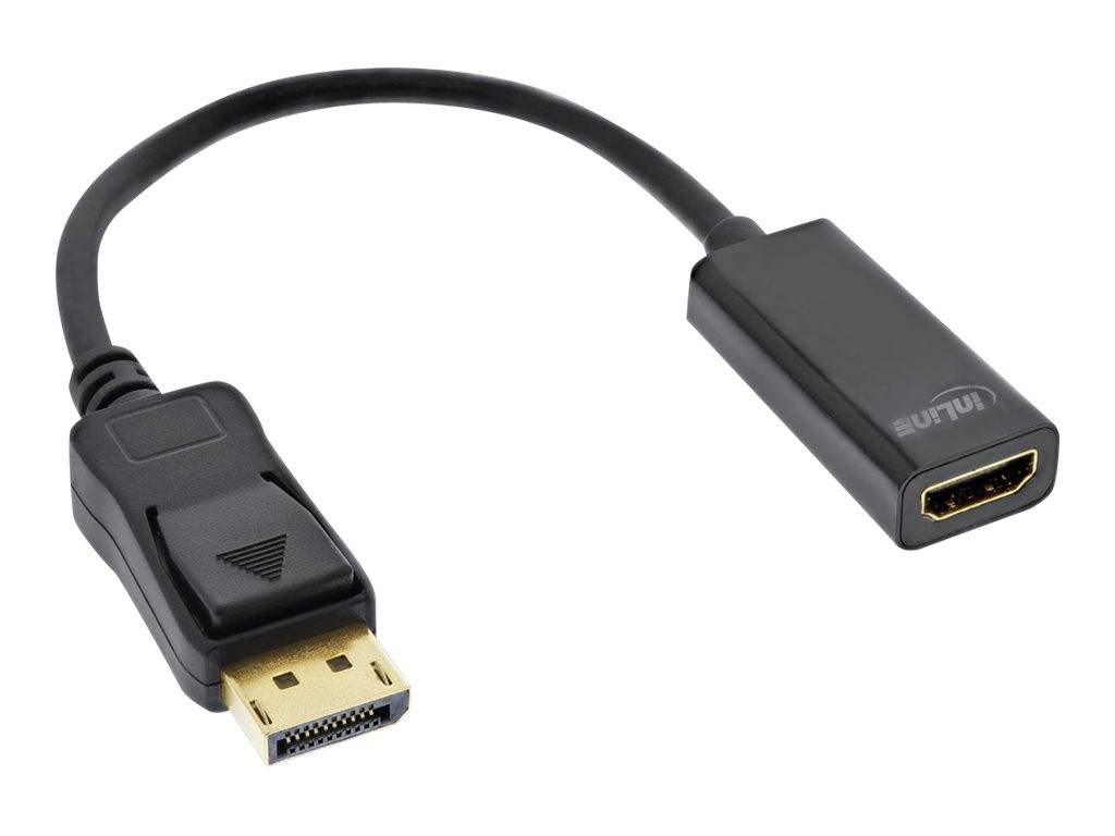 INLINE - DisplayPort zu HDMI Stecker / Buchse Adapterkabel mit Audio - 4K