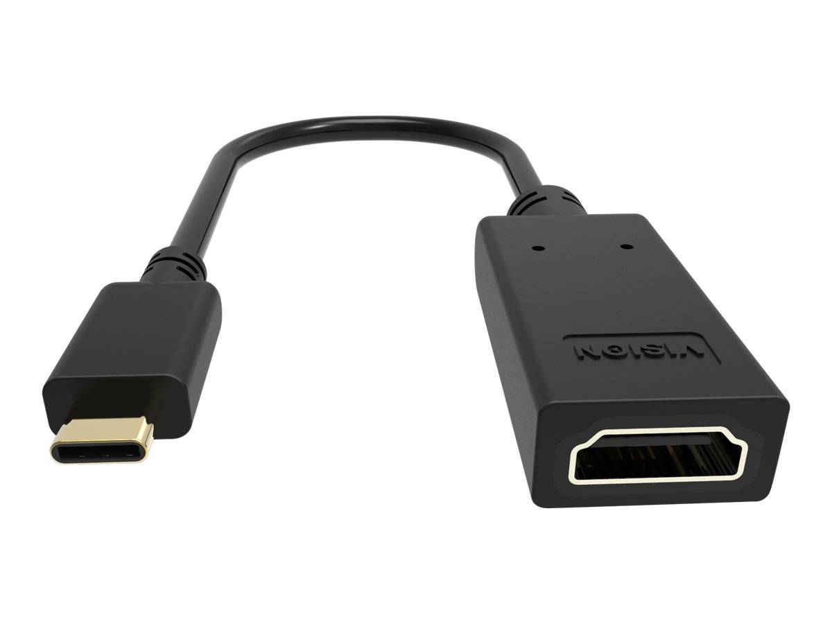 USB-C zu HDMI Adapterkabel mit USB-C Stecker und HDMI Buchse auf weißem Hintergrund