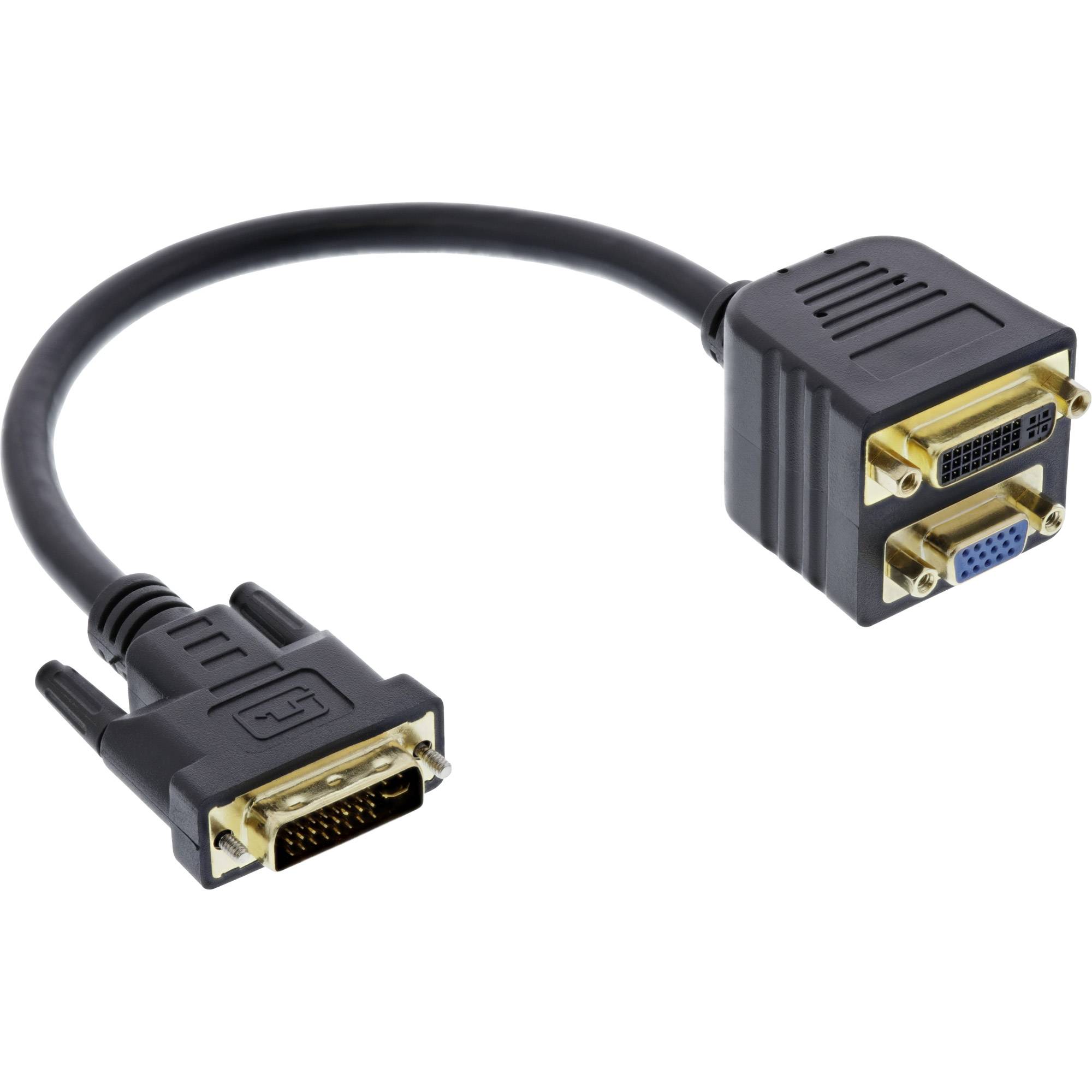 INLINE - DVI-I Adapterkabel - DVI-I Stecker auf DVI-I-Buchse + S-VGA Buchse