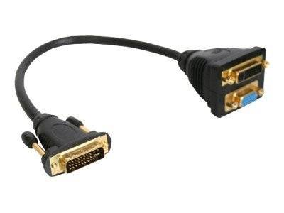 INLINE - DVI-I Adapterkabel - DVI-I Stecker auf DVI-I-Buchse + S-VGA Buchse