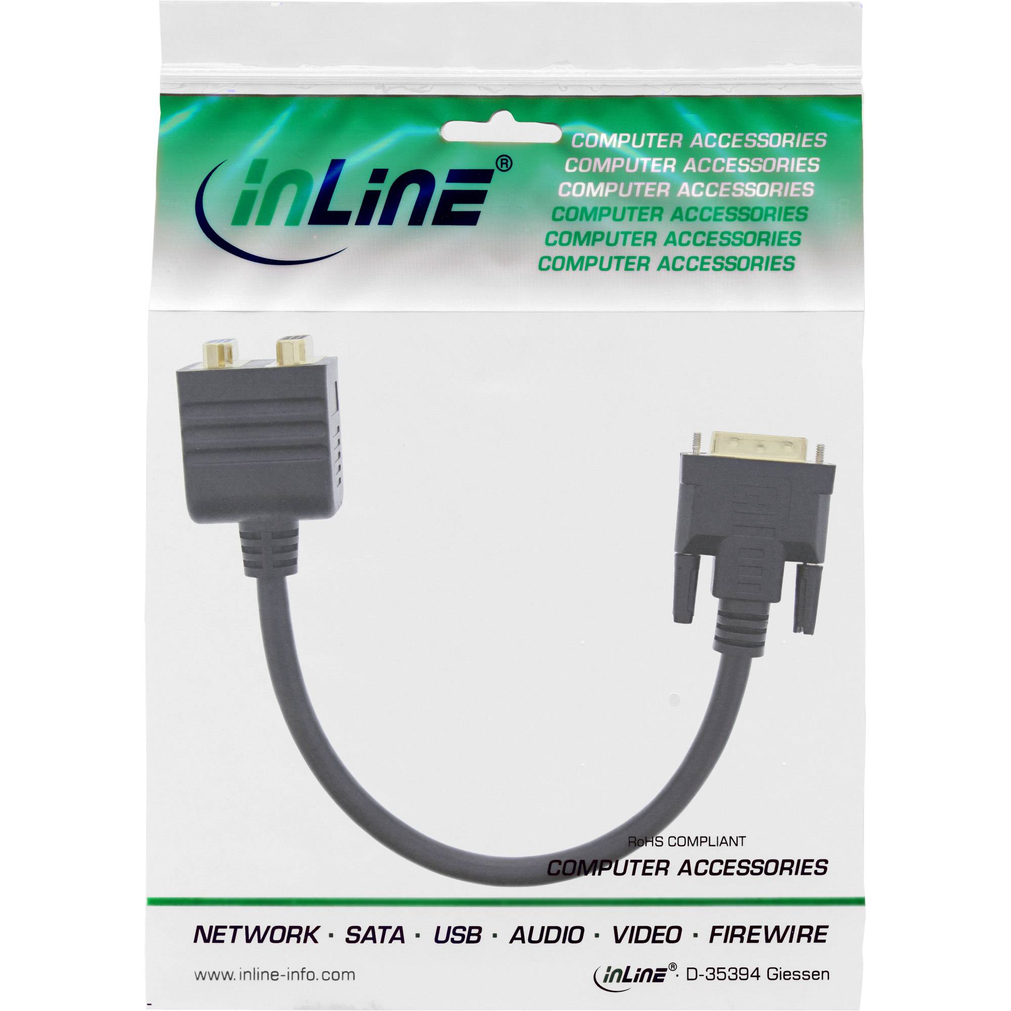 INLINE - DVI-I Adapterkabel - DVI-I Stecker auf DVI-I-Buchse + S-VGA Buchse