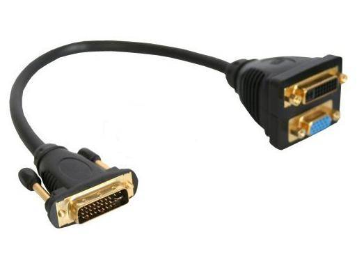 INLINE - DVI-I Adapterkabel - DVI-I Stecker auf DVI-I-Buchse + S-VGA Buchse