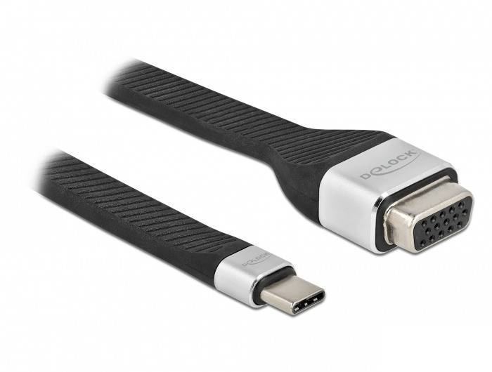 Delock - USB/VGA-Adapter - USB-C (M) bis HD-15 (VGA)