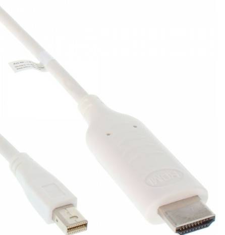 INLINE - Mini DisplayPort zu HDMI Konverter Kabel - weiß - 1m - 4K2K - mit Audio