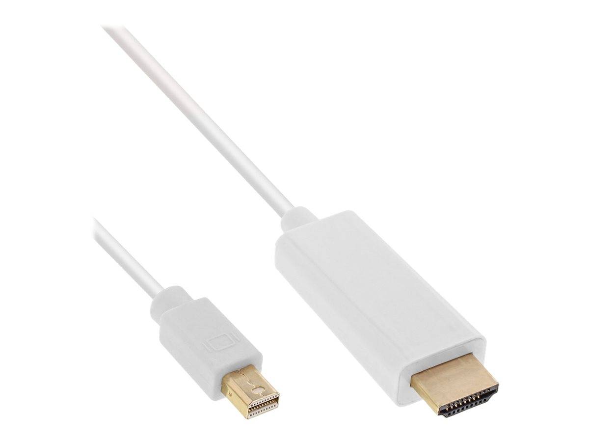 INLINE - Mini DisplayPort zu HDMI Konverter Kabel - weiß - 1m - 4K2K - mit Audio