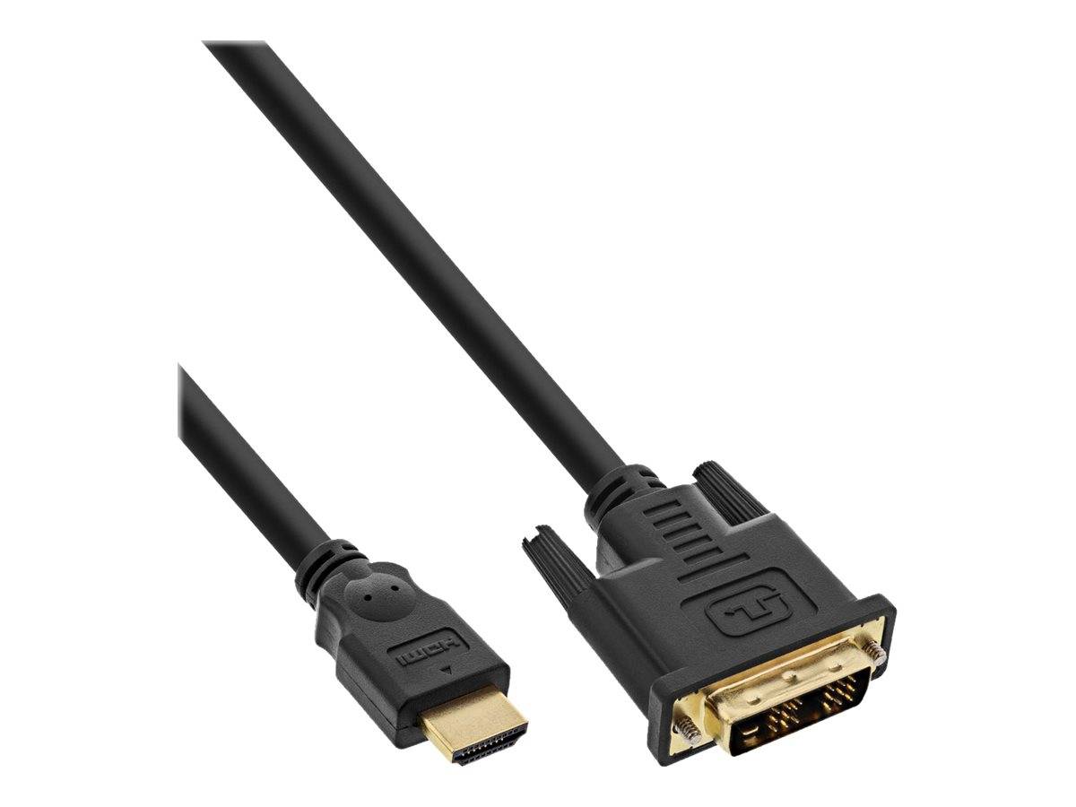 INLINE - HDMI-DVI Kabel - vergoldete Kontakte - HDMI ST auf DVI 18+1 ST - 0,3m