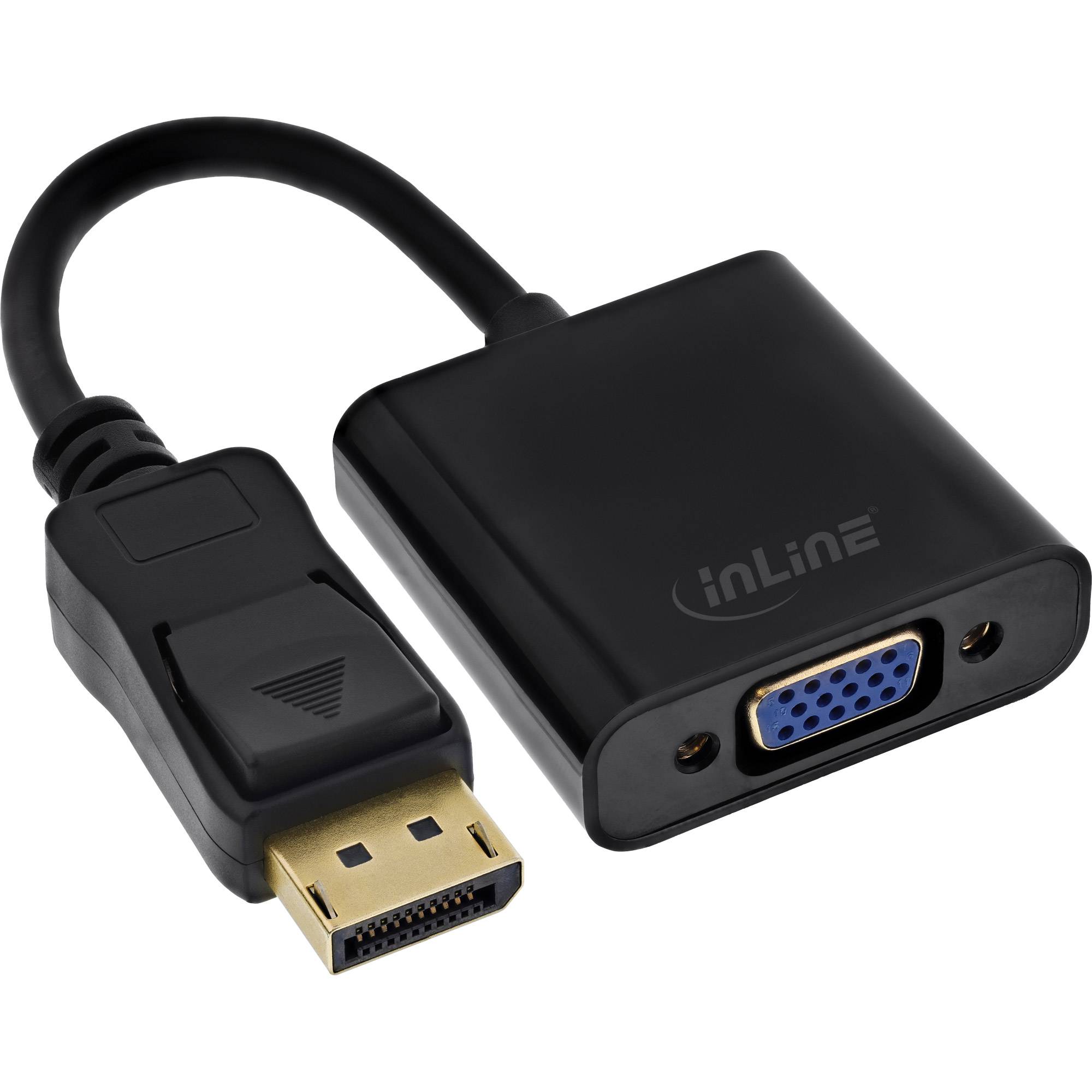 INLINE - Basic DisplayPort zu VGA Adapterkabel - schwarz - 0,15m