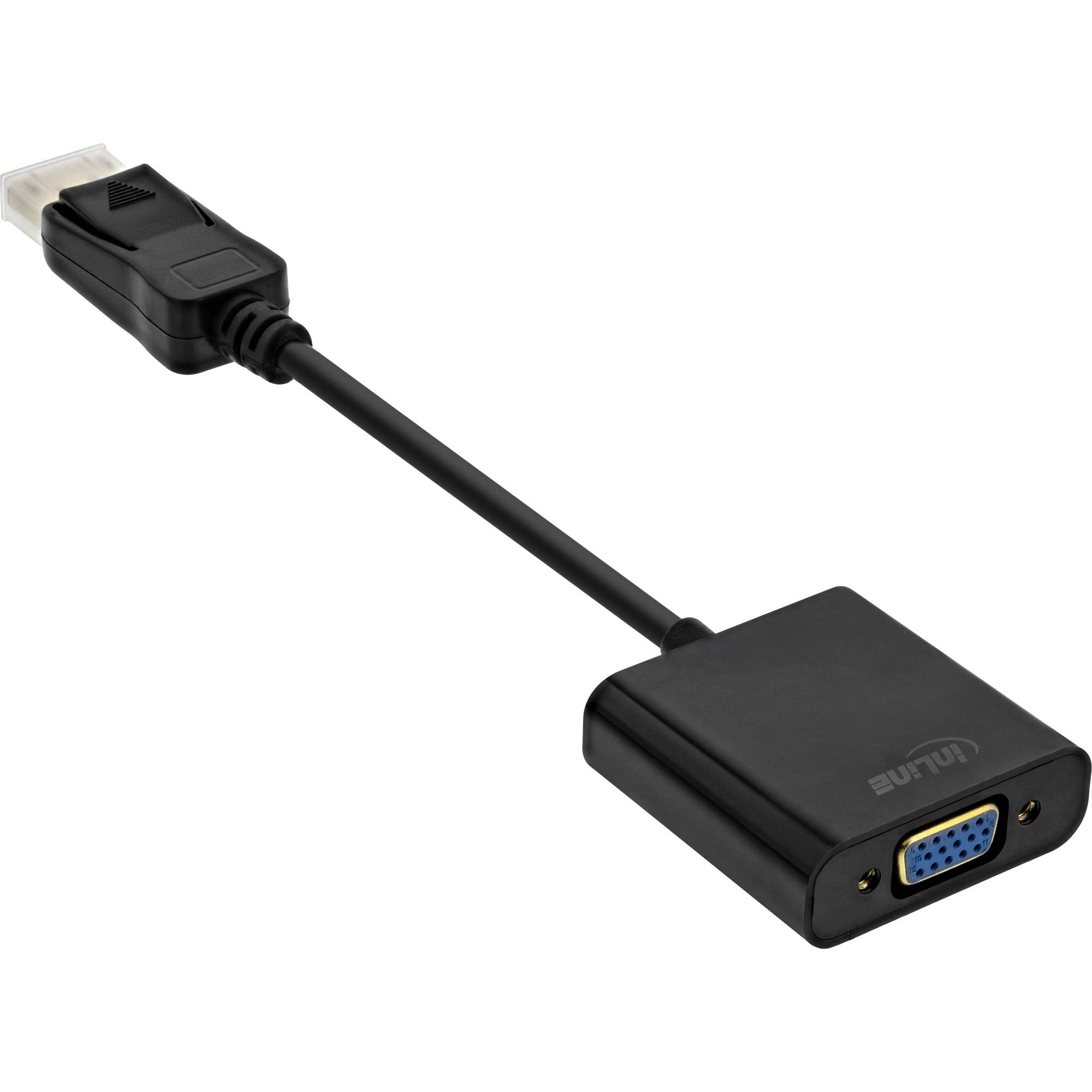 INLINE - Basic DisplayPort zu VGA Adapterkabel - schwarz - 0,15m