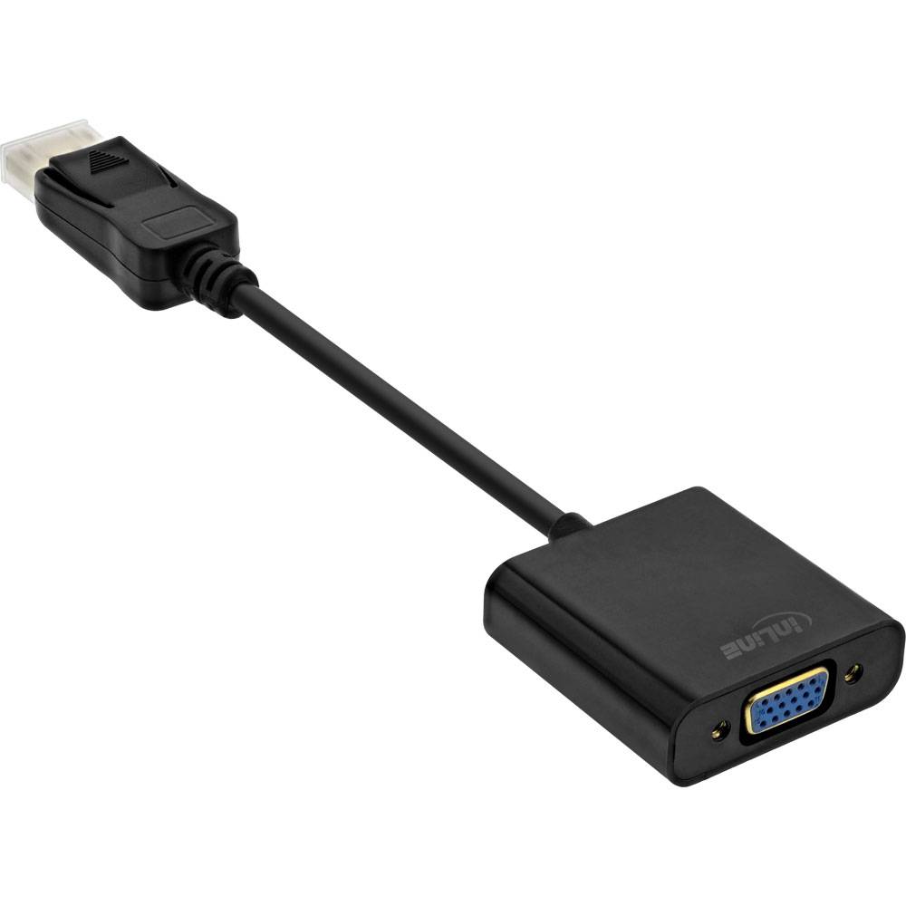 INLINE - Basic DisplayPort zu VGA Adapterkabel - schwarz - 0,15m