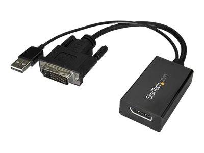 StarTech.com DVI auf DisplayPort Adapter mit USB Power - DVI-D zu DP Video Adapter - DVI zu DisplayPort Konverter - 1920