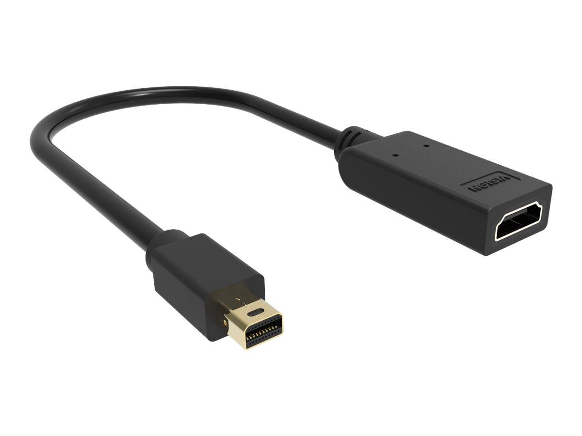 Schwarzes Mini-DisplayPort-zu-HDMI-Adapterkabel auf weißem Hintergrund