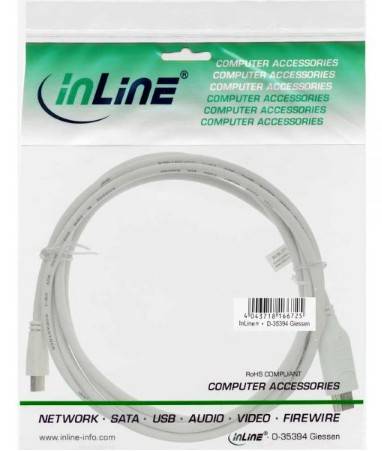 INLINE - Mini DisplayPort zu HDMI Konverter Kabel - weiß - 0,5m - 4K2K - mit Audio