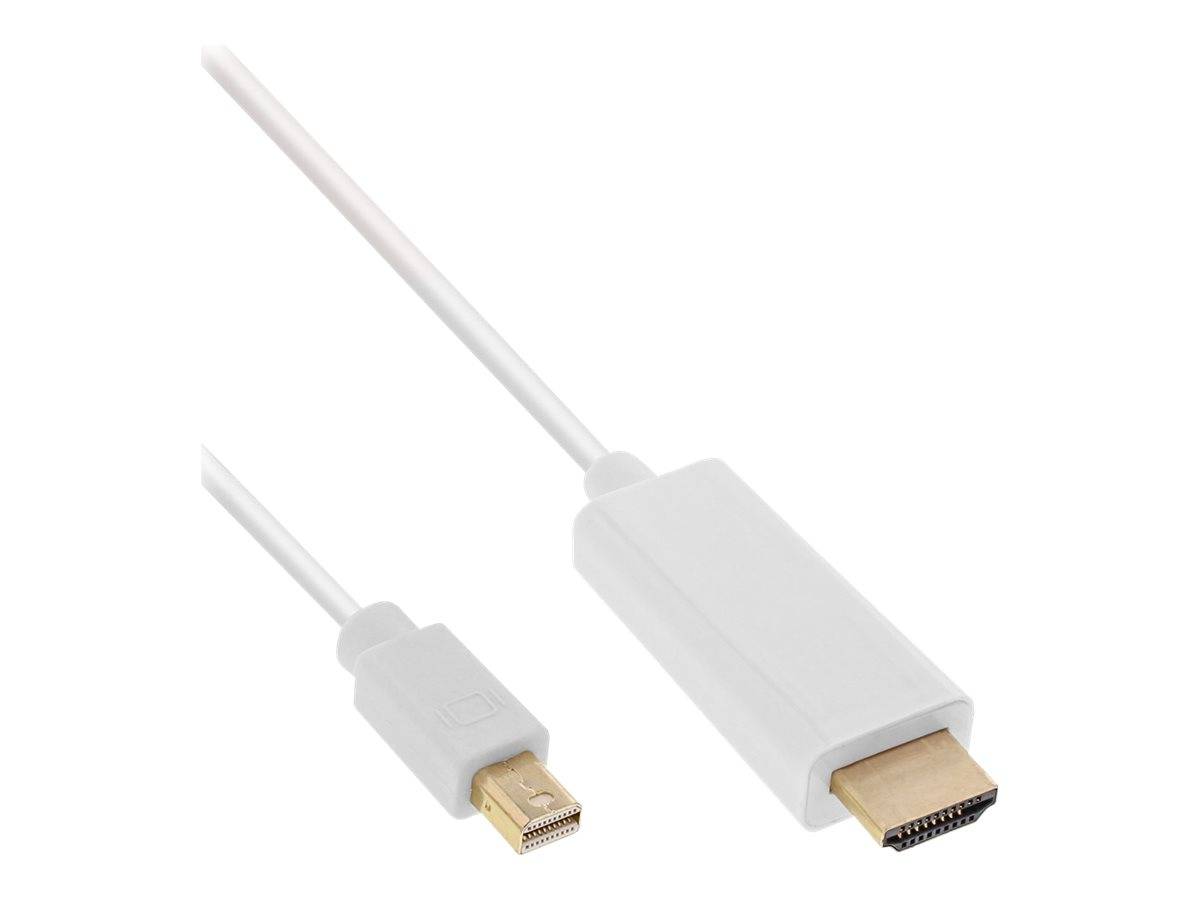 INLINE - Mini DisplayPort zu HDMI Konverter Kabel - weiß - 0,5m - 4K2K - mit Audio